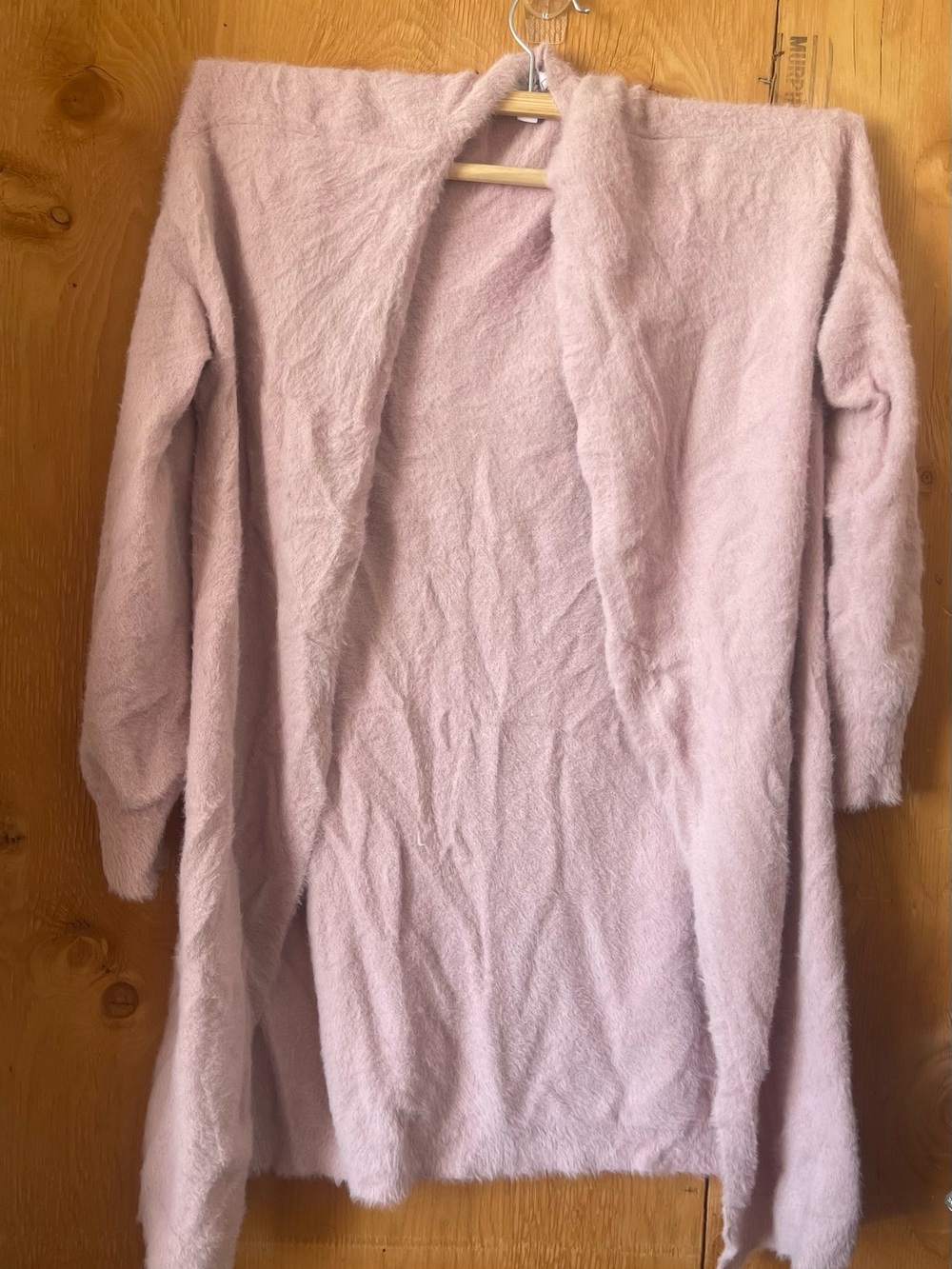 Olivia Sky Open-Front Fuzzy Cardigan - Light Pink